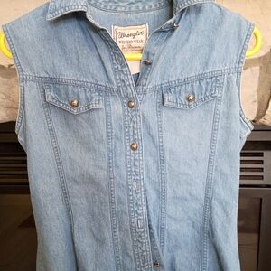 Wrangler Light Blue Denim Vest